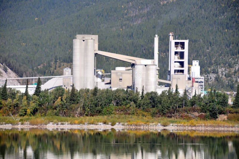 Cement Plant stock image. Image of exshaw, lake, industry - 26782639