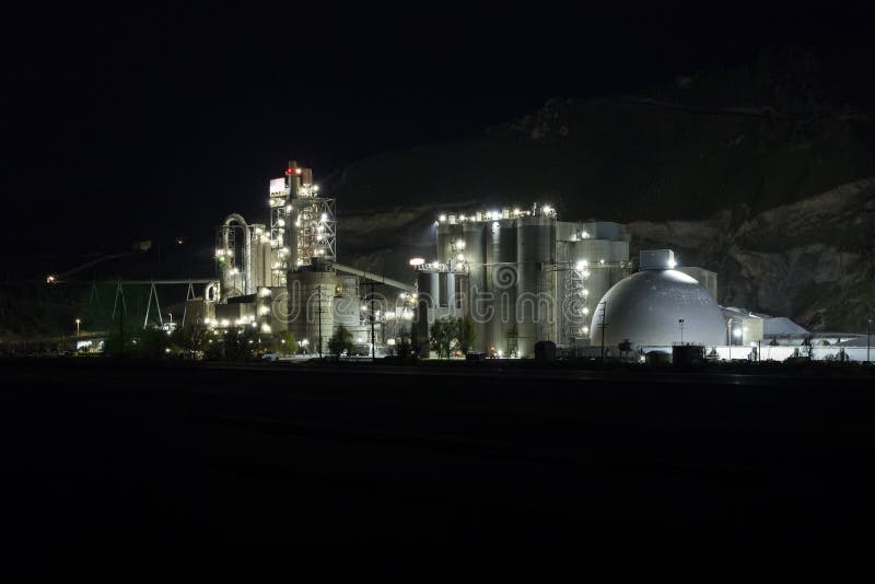 Cement Plant at night