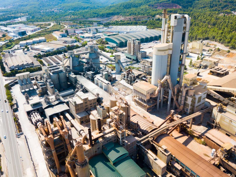 Cement production plant stock photo. Image of manufacturing 242638254