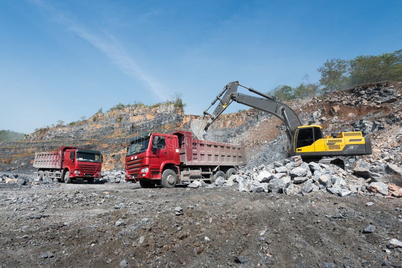 Cement quarry stock image. Image of excavate, chain, activity - 81048349