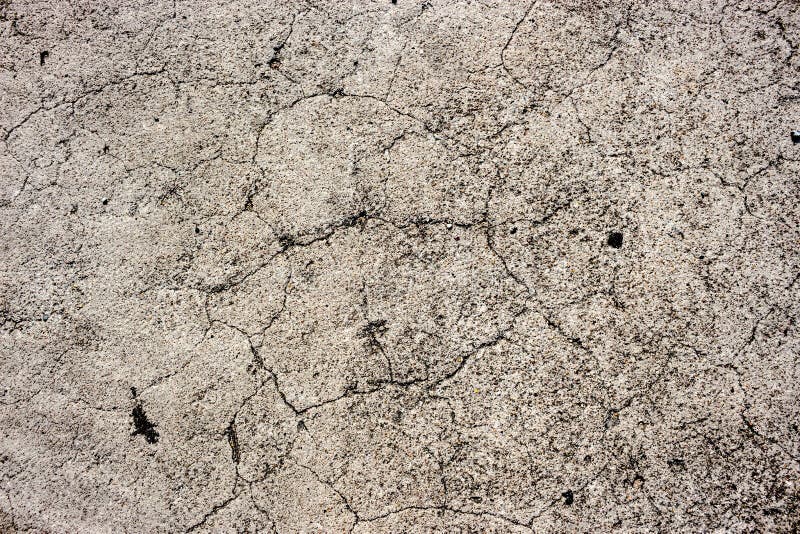 Cement road surface crack was pretty old. stock photo
