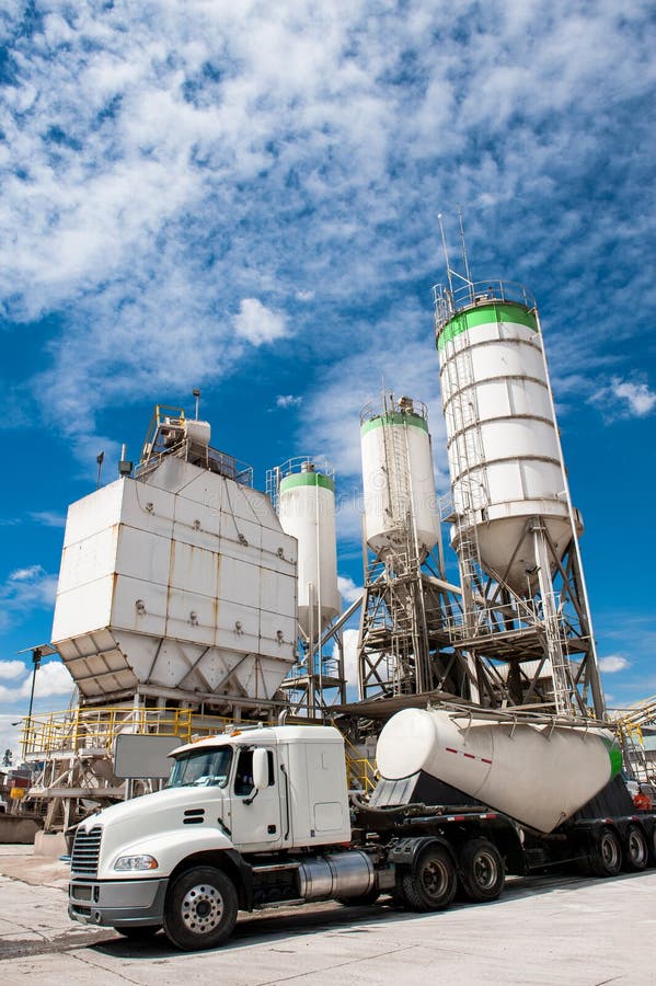 Mixer Trucks in a Concrete Company Stock Image Image of gravel, city