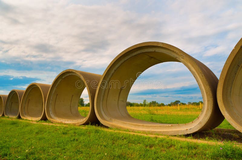 Cement Tubes Royalty Free Stock Photos - Image: 26263148