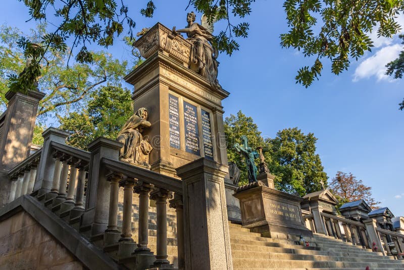 Cementerio viejo de Vysehrad en Praga, República Checa fotos de archivo Cementerio viejo de Vysehrad en Praga, República Checa fotos de archivo