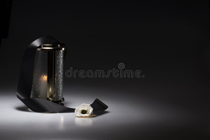 Cemetery Candle Holder for Sympathy Card Stock Photo Image of light