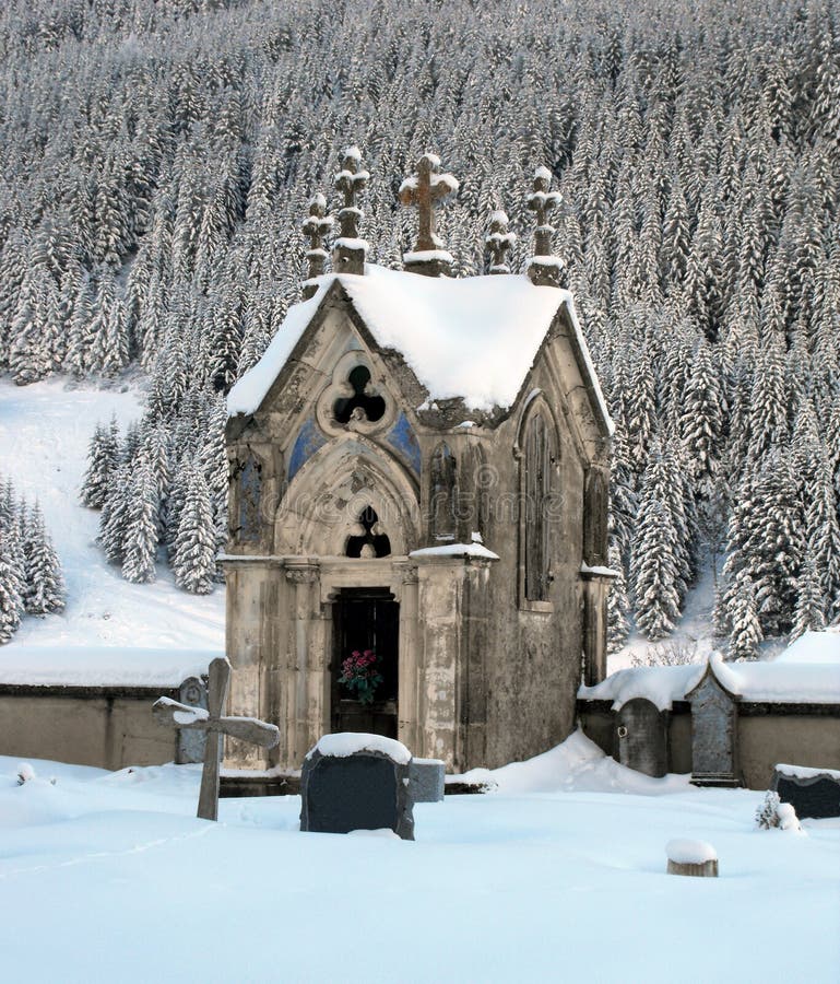 Cemetery chapel. stock photo. Image of cemetery, catholic - 12878170