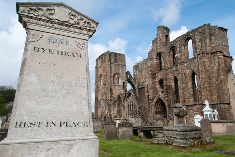 Cemetery at the Elgin Cathedral Stock Image Image of monks, rest