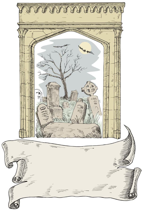 Cemetery gate royalty free illustration Cemetery gate royalty free illustration