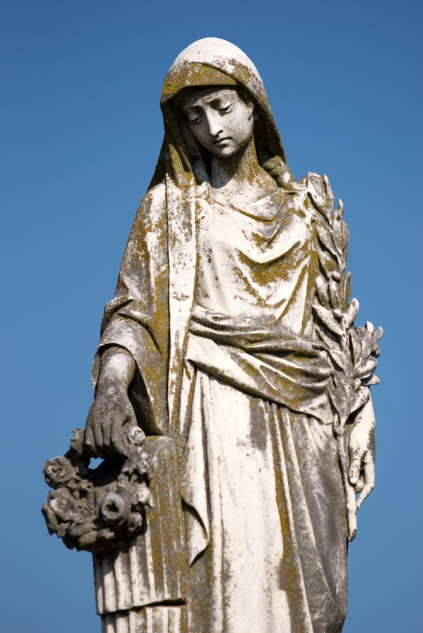 Cemetery Statue Of Sad Woman Stock Photography Image 8191222