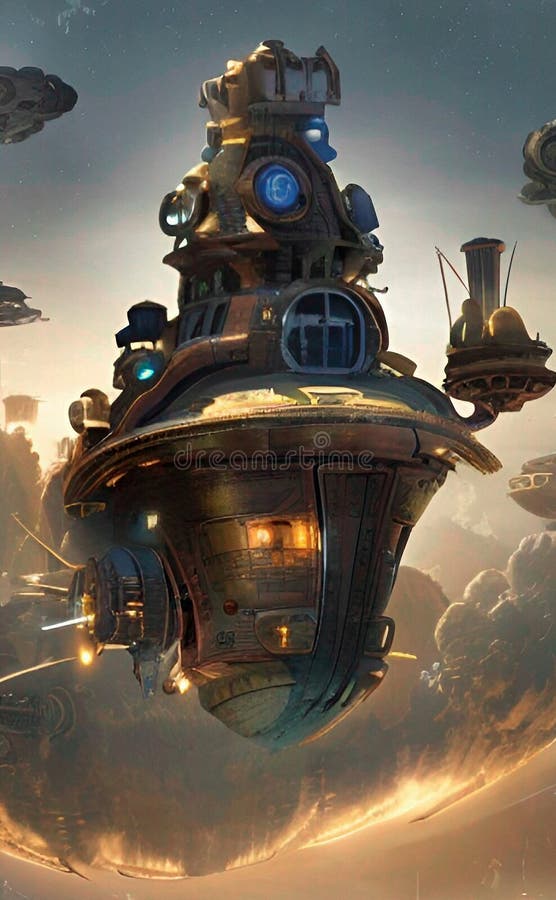 Steampunk Ufo Tatuagem Alienígena Ilustração Espaçonave Universo Fenômeno  Aéreo Não Identificado Uap Ilustração Stock - Ilustração de fumo, aéreo:  267922357