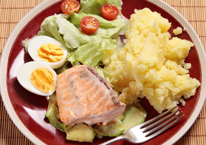 Cena de color salmón asada a la parrilla imágenes de archivo libres de regalías Cena de color salmón asada a la parrilla imágenes de archivo libres de regalías