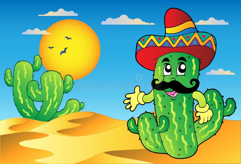 Cacto mexicano dos desenhos animados 262716 Vetor no Vecteezy