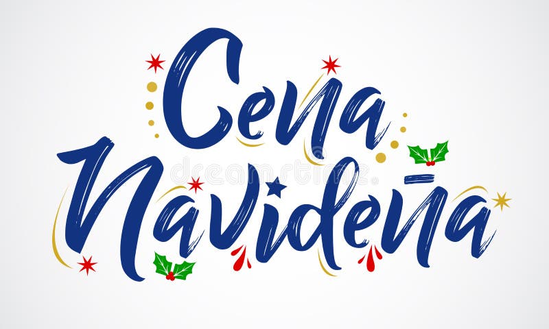 Download Cena Navidena, Christmas Dinner Spanish Text, Vector ...