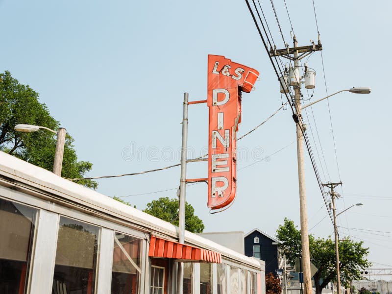 Travel photograph of landS Diner sign in downtown Harrisonburg Virginia. Travel photograph of landS Diner sign in downtown Harrisonburg Virginia