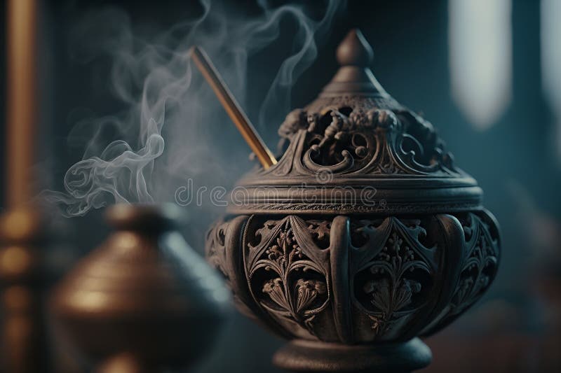 Censer with Burning Incense in the Church Generative AI Stock