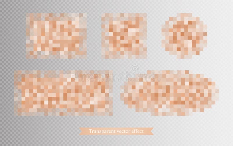 Censor mosaic blur effect. Blurred censorship texture with pixels. Nudity or adult content coverage.