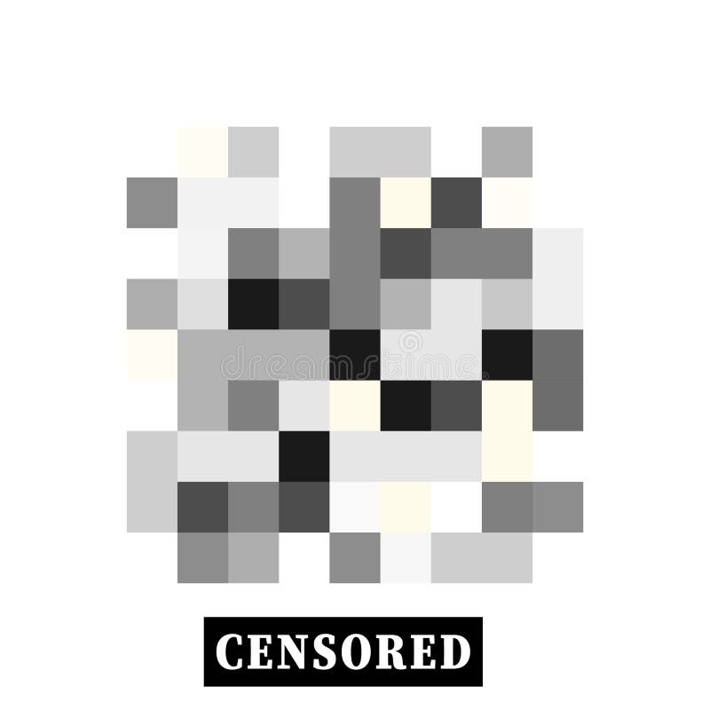 Pixel Censored Sign Black Censor Bar Concept Stock Vector Illustration Of Grid Print