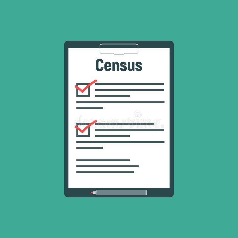 Census. Clipboard in pen in hand. Vector illustration flat design. Folder with documents. icon vector illustration