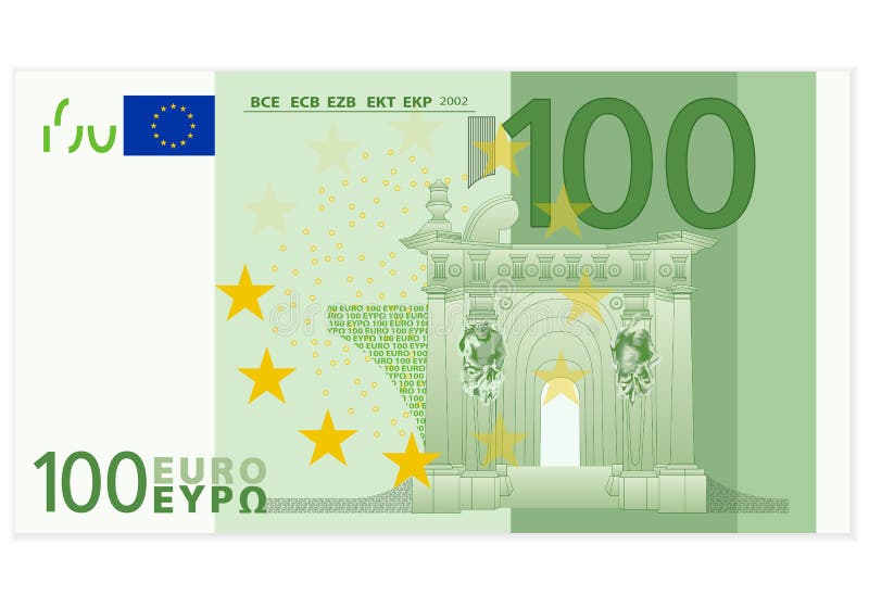 Cent billets de banque d'euro