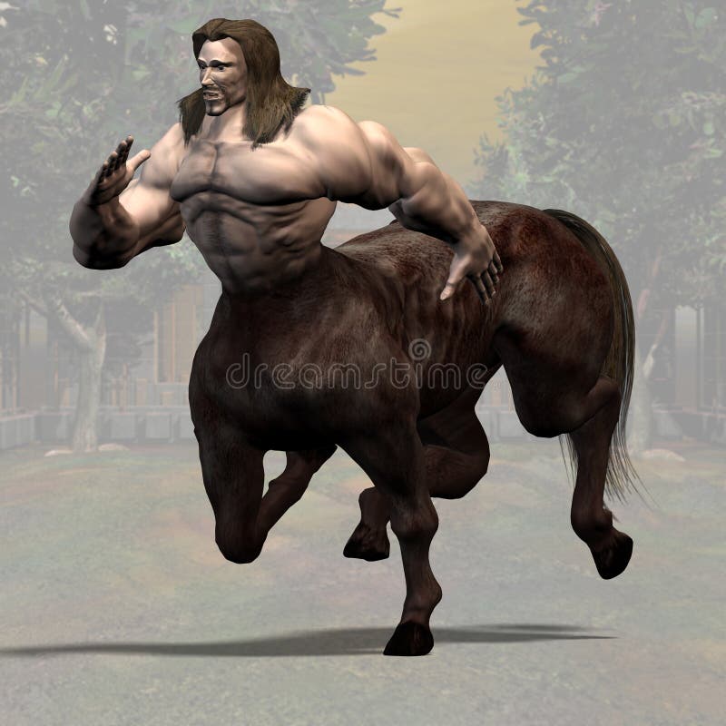 Rendered Image of a Centaur - with clipping path. Rendered Image of a Centaur - with clipping path