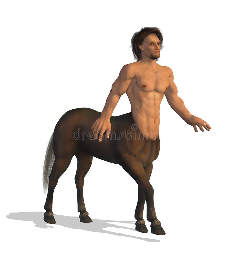 3D render of a centaur, a creature from Greek mythology that is half human and half horse.