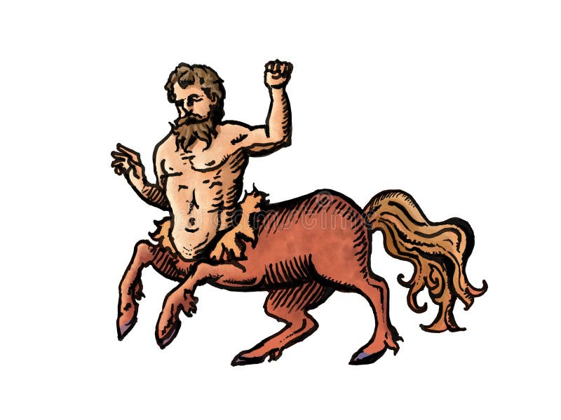 Digital illustration of mythical centaur