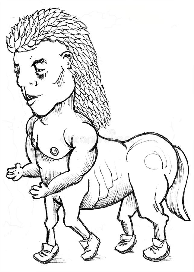 Centaur Mullet Isolated black and white
