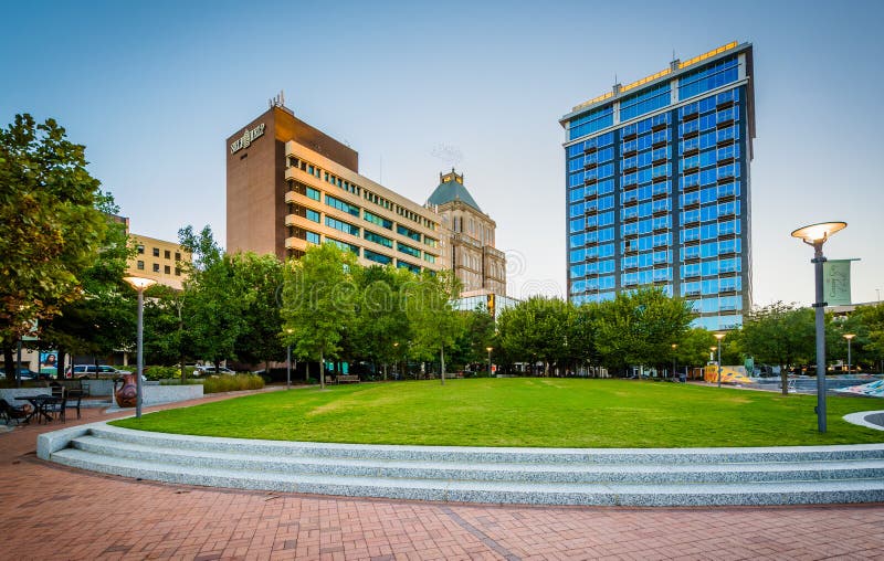 Center City Park and Buildings in Downtown Greensboro, North Car ...