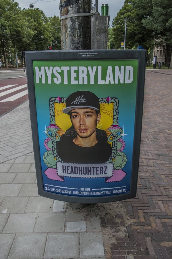 Centercom Billboard Mysteryland At Amsterdam The Netherlands 2018. Centercom billboard stock images, royalty-free photos and pictures