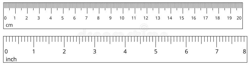 Inch and metric rulers. Centimeters and inches measuring scale. Precis By  Tartila