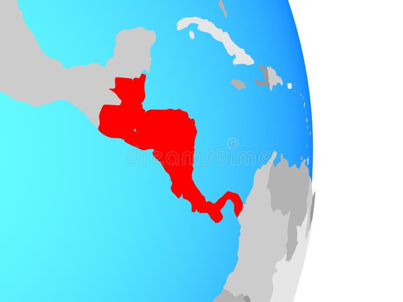 Central America on globe stock illustration. Illustration of panama
