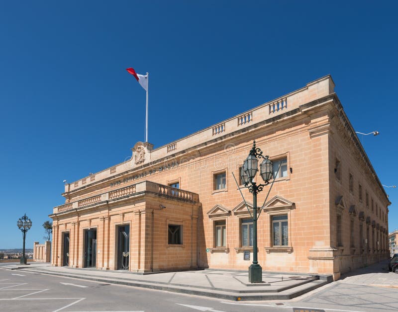 Central Bank Of Malta Valletta Stock Image Image of money, entrance