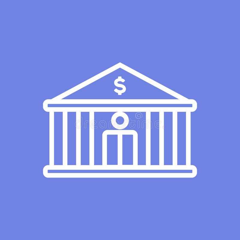 Central or City Bank Line Icon Stock Vector Illustration of cash