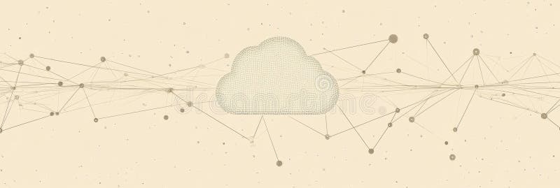 Central cloud icon representing cloud services with a neutral background, offering space for adding relevant text or stock photography