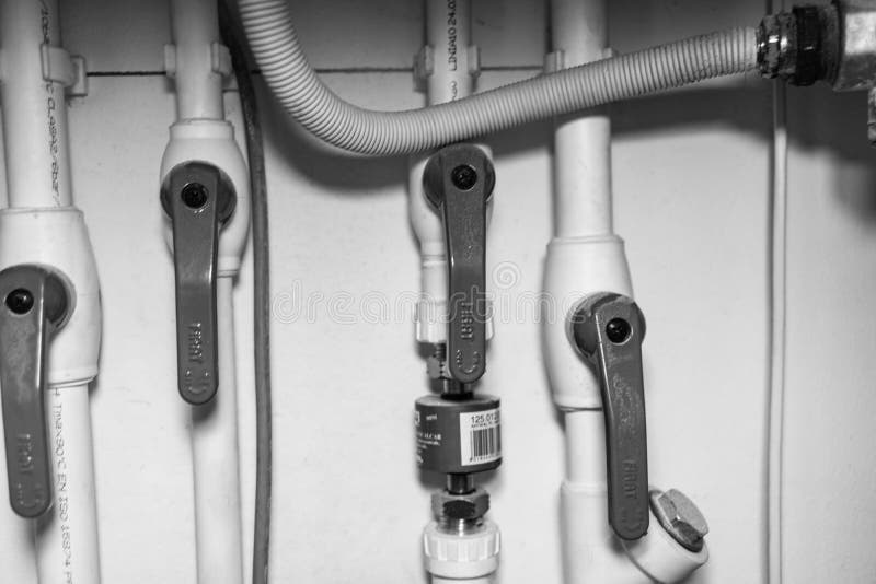 Central Heating System. Central Heating Pipes Editorial Stock Image