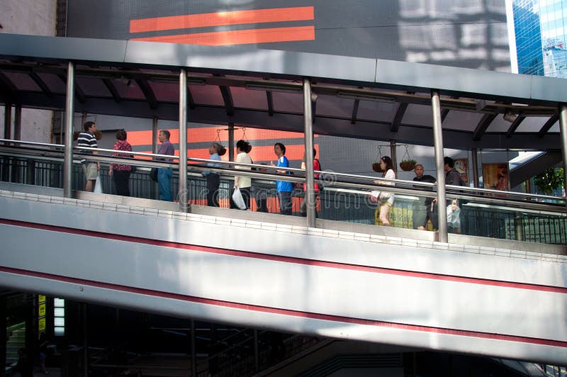 Mid-levels escalator, Hong Kong royalty free stock images Mid-levels escalator, Hong Kong royalty free stock images