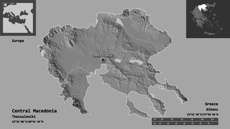 Central Macedonia, decentralized administration of Greece,. Previews. Bilevel vector illustration