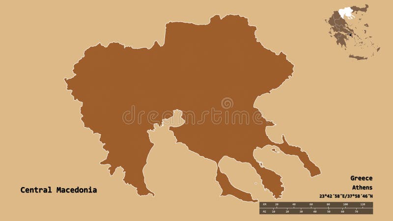 Central Macedonia, decentralized administration of Greece, zoomed. Pattern royalty free illustration