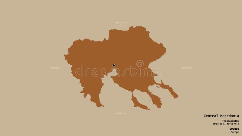 Central Macedonia - Greece. Bounding box. Pattern stock illustration