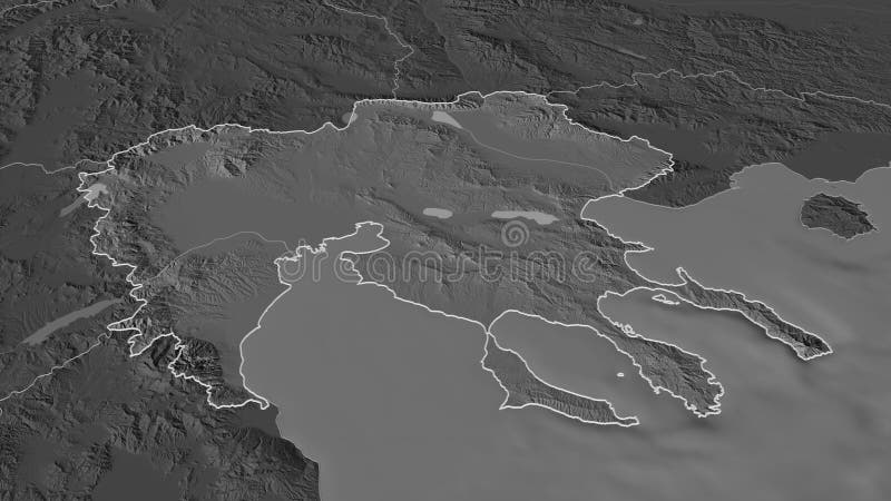 Central Macedonia, Greece - outlined. Bilevel stock illustration