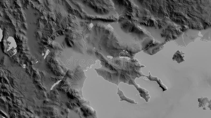 Central Macedonia, Greece - outlined. Grayscale royalty free illustration