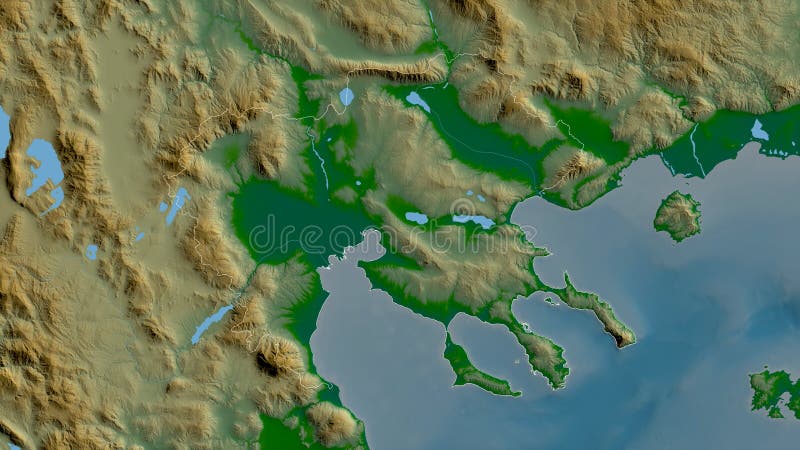 Central Macedonia, Greece - outlined. Physical stock illustration