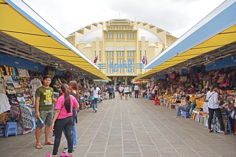 Central Market (Phsar Thmei) Editorial Image - Image of shopping, central: 75201815