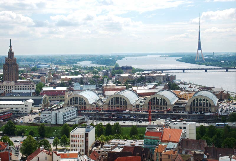 Central market of Riga.The top view