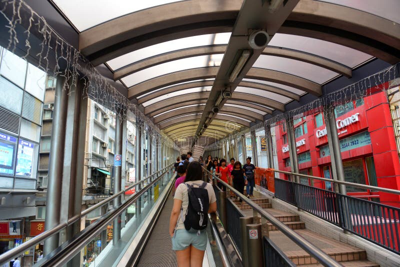 Central Mid-Levels Escalator, Hong Kong Island royalty free stock photos Central Mid-Levels Escalator, Hong Kong Island royalty free stock photos