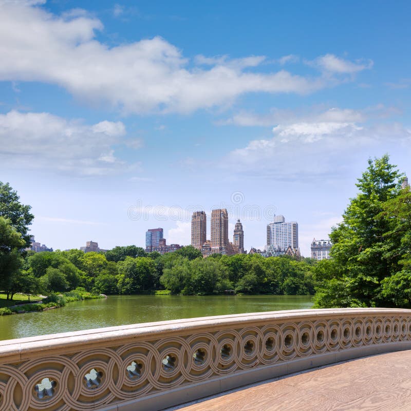 Central Park The Lake Bow Bridge New York