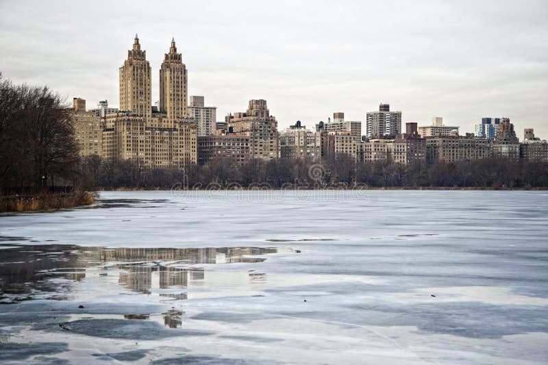 NYC Central Park reservoir stock photo. Image of manhattan 1543258