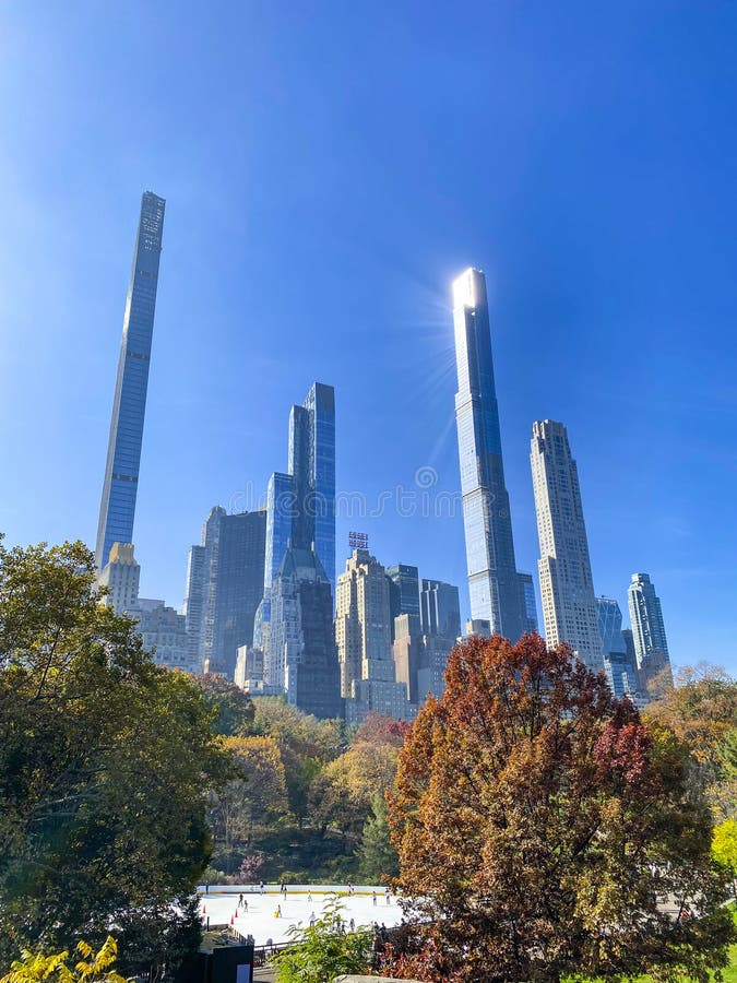 Central Park View, Autumn, New York City, USA Stock Photo - Image of ...