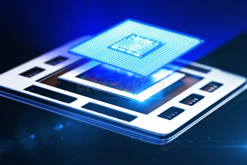 Central processor unit on mainboard stock photography