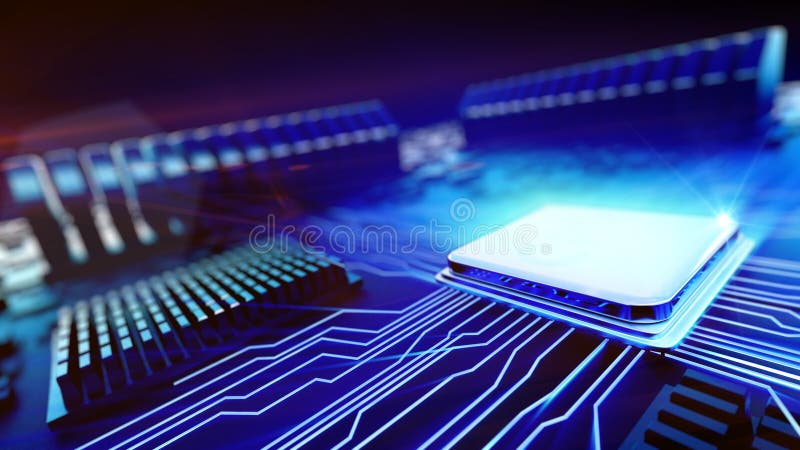 Central processor unit on mainboard royalty free stock image